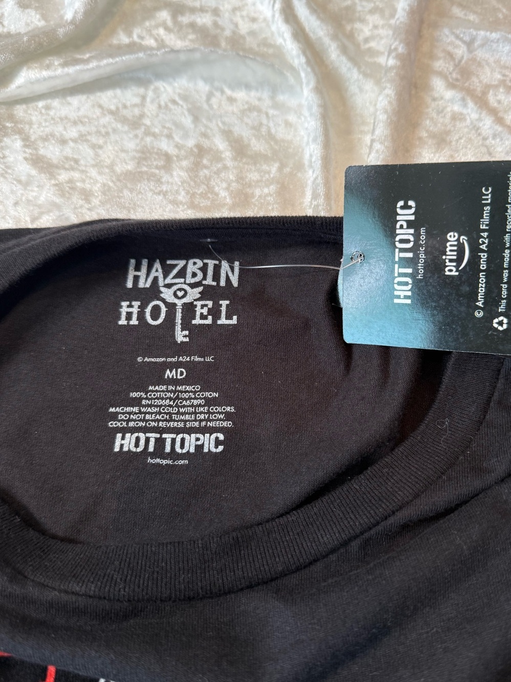 Hot Topic Hazbin Hotel Layered Graphic Tee Black Red Long Sleeve NWT M Cartoon - Picture 5 of 13